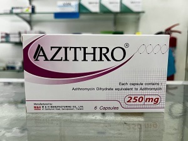 画像1: 【ネット最安値宣言】アジスロマイシン（AZITHRO）250mg/6錠×1箱 (1)